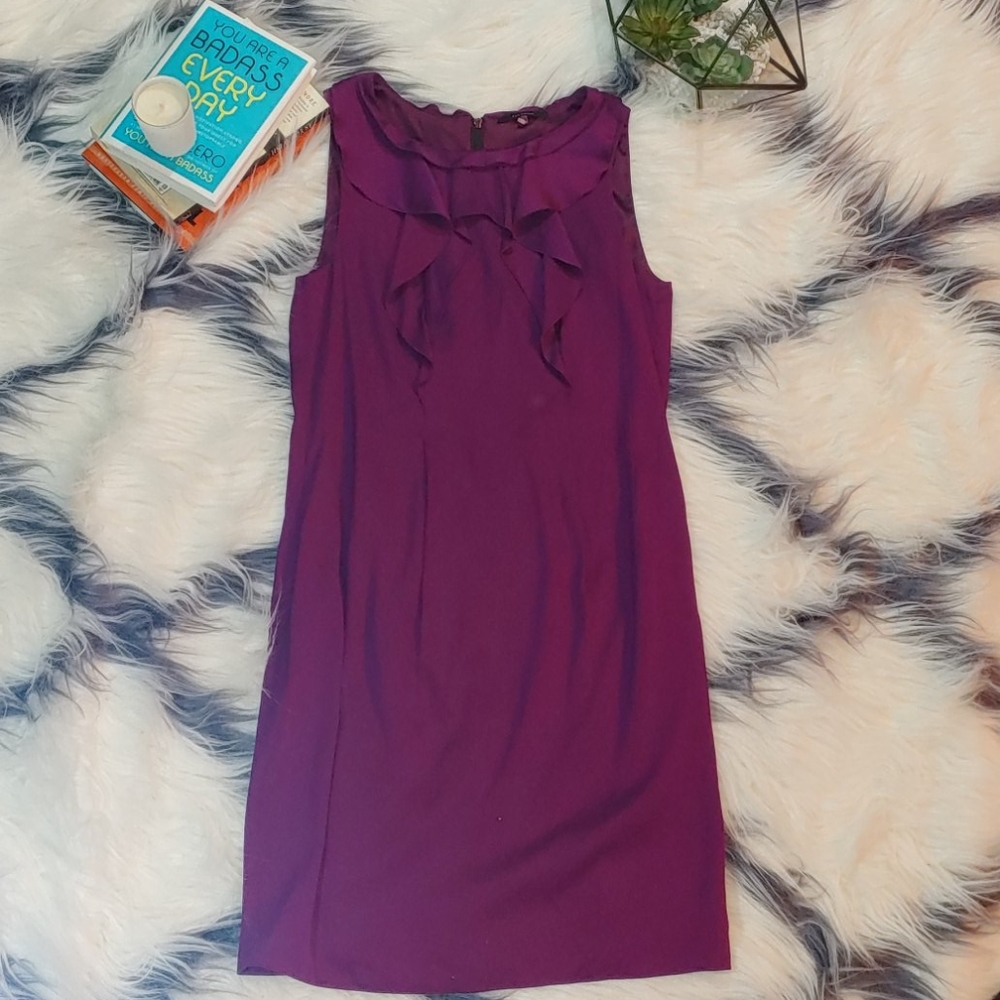 elie tahari purple dress Elie Tahari Wrap Bodice Dress